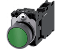 Siemens 3SU1130-0AB40-3FA0 Кнопочный выключатель, 22 мм, кругл., пластик с металл. кольцом, зеленый, кнопка, плоская, с держателем 1н+1нз Siemens 3SU1130-0AB40-3FA0 Кнопочный выключатель, 22 мм, кругл., пластик с металл. кольцом, зеленый, кнопка, плоская, с держателем 1н+1нз