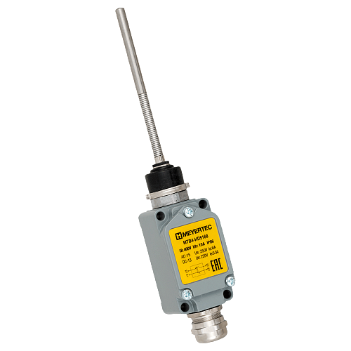 MTB4-HD5168 Выключатель концевой, IP66, пружинный стержень со стальным наконечником MTB4-HD5168 Выключатель концевой, IP66, пружинный стержень со стальным наконечником