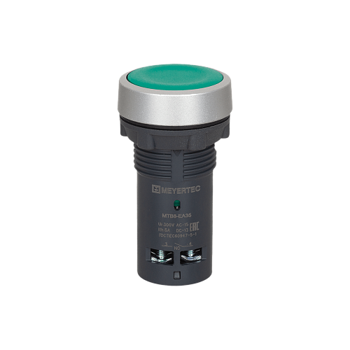MTB8-EA35 Кнопка плоская зеленая, 1NO+1NC, IP65, пластик MTB8-EA35 Кнопка плоская зеленая, 1NO+1NC, IP65, пластик