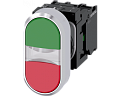 Siemens 3SU1158-3AB42-1MA0 Кнопка сдвоенная с подсветкой, 22 мм, металл, глянцевая, зеленый и красный цвета, для монтажа Siemens 3SU1158-3AB42-1MA0 Кнопка сдвоенная с подсветкой, 22 мм, металл, глянцевая, зеленый и красный цвета, для монтажа