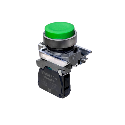 MTB4-BL31 Кнопка выступающая зеленая, 1NO, IP65, металл MTB4-BL31 Кнопка выступающая зеленая, 1NO, IP65, металл