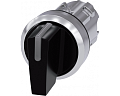 Siemens 3SU1052-2BM10-0AA0 Рычажный переключатель с подсветкой, 22 мм, кругл., глянцевый металл, черный, 3 положения Siemens 3SU1052-2BM10-0AA0 Рычажный переключатель с подсветкой, 22 мм, кругл., глянцевый металл, черный, 3 положения