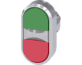 Siemens 3SU1051-3AB42-0AA0 Актуатор двойной кнопки с подсветкой, 22 мм, круглая форма, глянцевый металлический корпус, кнопки зеленого и красного цвета Siemens 3SU1051-3AB42-0AA0 Актуатор двойной кнопки с подсветкой, 22 мм, круглая форма, глянцевый металлический корпус, кнопки зеленого и красного цвета
