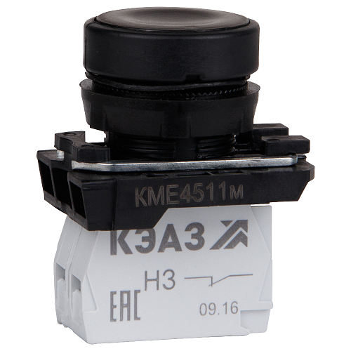 KEAZ Кнопка КМЕ4510м-черный-1но+0нз-цилиндр-IP54-КЭАЗ KEAZ Кнопка КМЕ4510м-черный-1но+0нз-цилиндр-IP54-КЭАЗ