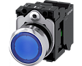 Siemens 3SU1153-0AB50-3BA0 Кнопка с подсветкой, 22mm, круглая, металлическая, синяя, плоская, контакты мгновенного действия Siemens 3SU1153-0AB50-3BA0 Кнопка с подсветкой, 22mm, круглая, металлическая, синяя, плоская, контакты мгновенного действия