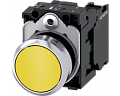 Siemens 3SU1150-0AB30-1BA0 Кнопка, 22mm, круглая, металлическая, глянцевая, желтая, плоская, 1NO, винтовые клеммы Siemens 3SU1150-0AB30-1BA0 Кнопка, 22mm, круглая, металлическая, глянцевая, желтая, плоская, 1NO, винтовые клеммы