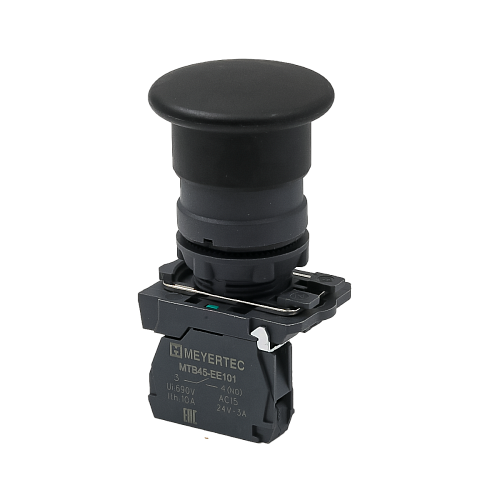 MTB5-AC21 Кнопка грибовидная черная, 40 мм, пружиный возврат, 1NO, IP65, пластик MTB5-AC21 Кнопка грибовидная черная, 40 мм, пружиный возврат, 1NO, IP65, пластик