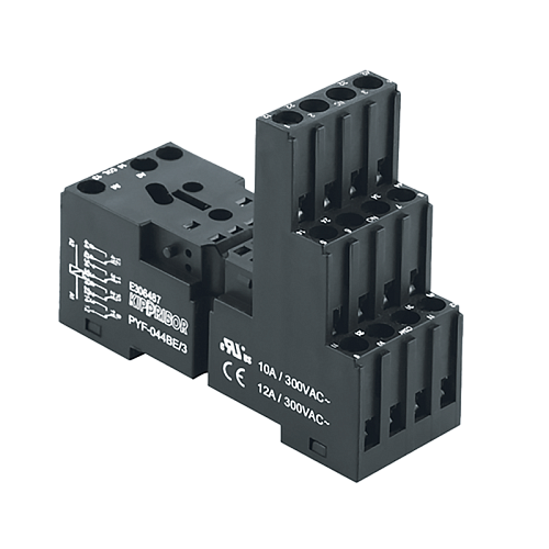 PYF-044BE/3 3-ярусная колодка с винтовыми клеммами для 4-конт. реле серии RP, черная PYF-044BE/3 3-ярусная колодка с винтовыми клеммами для 4-конт. реле серии RP, черная