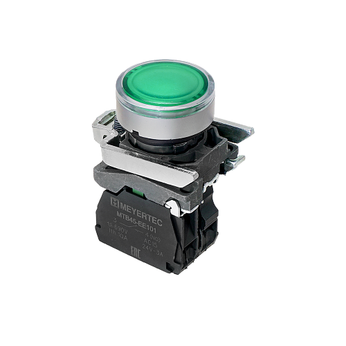 MTB4-BW33711 Кнопка зеленая с подсветкой, 1NO, 24V AC/DC, IP65, металл MTB4-BW33711 Кнопка зеленая с подсветкой, 1NO, 24V AC/DC, IP65, металл