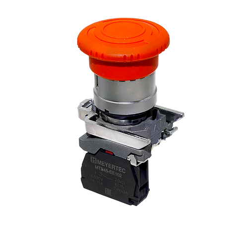 MTB4-BS542 Кнопка грибовидная аварийной остановки, красная, 40 мм, возврат поворотом с фиксацией, 1NC, IP65, металл MTB4-BS542 Кнопка грибовидная аварийной остановки, красная, 40 мм, возврат поворотом с фиксацией, 1NC, IP65, металл