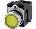 Siemens 3SU1156-0AB30-3BA0 Кнопка с подсветкой, 22mm, металлическая, круглая, желтая, плоская, 1NO, с держателем Siemens 3SU1156-0AB30-3BA0 Кнопка с подсветкой, 22mm, металлическая, круглая, желтая, плоская, 1NO, с держателем