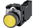 Siemens 3SU1130-0AB30-1FA0 Кнопка, 22mm, круглая, пластик с металлическим фронтальным кольцом, жёлтая, плоская, 1NO+1NC Siemens 3SU1130-0AB30-1FA0 Кнопка, 22mm, круглая, пластик с металлическим фронтальным кольцом, жёлтая, плоская, 1NO+1NC