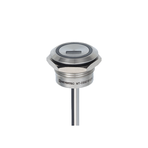 MT-OS921910ZNNR Переключатель оптический с подсветкой (-/красная), Ø19 мм, NO, с фиксацией, NPN, 24В DC, IP68 MT-OS921910ZNNR Переключатель оптический с подсветкой (-/красная), Ø19 мм, NO, с фиксацией, NPN, 24В DC, IP68