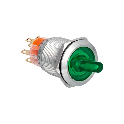 MT67-BD331G24 Переключатель с подсветкой, с фиксацией, 24V AC/DC, зеленый, 3 положения, 2NO+2NC, IP67, нержавеющая сталь MT67-BD331G24 Переключатель с подсветкой, с фиксацией, 24V AC/DC, зеленый, 3 положения, 2NO+2NC, IP67, нержавеющая сталь