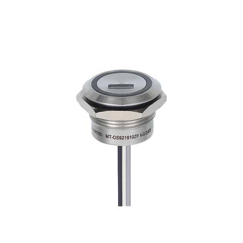 MT-OS921910ZPNG Переключатель оптический с подсветкой (-/зеленая), Ø19 мм, NO, с фиксацией, PNP, 24В DC, IP68 MT-OS921910ZPNG Переключатель оптический с подсветкой (-/зеленая), Ø19 мм, NO, с фиксацией, PNP, 24В DC, IP68