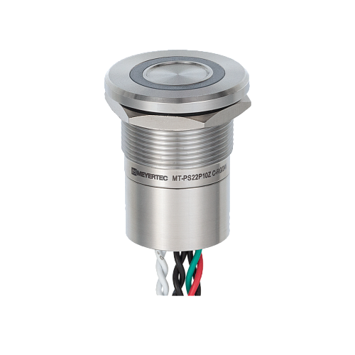 MT-PS22P10Z31RG Пьезокнопка, Ø22 мм, подсветка кольцом (красная/зеленая), 7-проводная (общий катод), NO, с фиксацией, 24В AC/DC, IP68 MT-PS22P10Z31RG Пьезокнопка, Ø22 мм, подсветка кольцом (красная/зеленая), 7-проводная (общий катод), NO, с фиксацией, 24В AC/DC, IP68